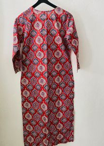 Maroon Geometric Print Kurta with Pants