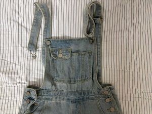 Light Wash Denim Short Overalls