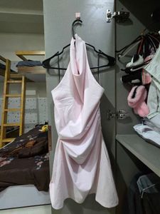 Light Pink Halter Neck Dress