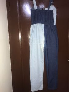 Two-Tone Denim Jumpsuit