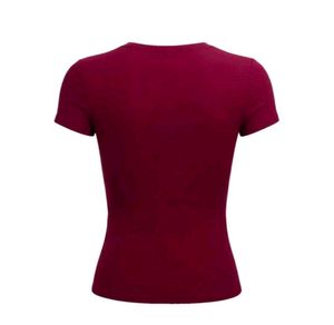 Wine Red Fitted Basic Tee