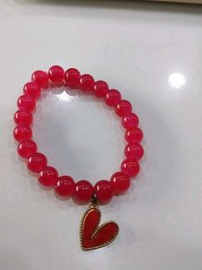 Pink Beaded Bracelet with Butterfly Charm