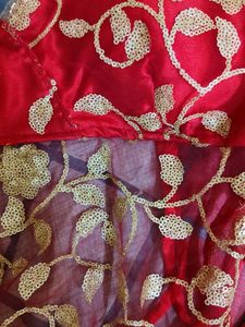 Red Embroidered Crop Blouse