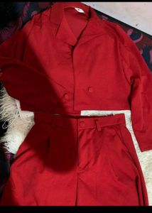 Red Co-ord Set - Cropped Blazer &amp; Trousers