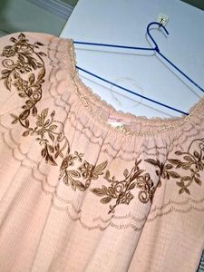 ​🌸 Elegant Pastel Pink Embroidered Jumpsuit (with