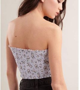 Floral Smocked Strapless Tube Top