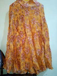 Full Gher Yellow Colour Me Skirt