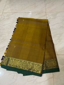 Kanchipuram Mustard Silk Saree