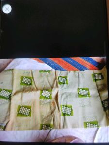 Elegant Cream &amp; Green Saree