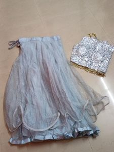 Sparkling Silver Lehenga Choli Set