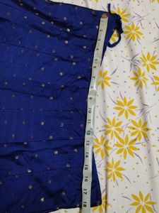 Elegant Blue Skirt with Gold Dots