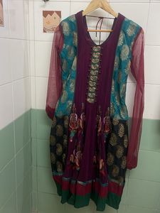 Exquisite Purple & Teal Kurta Suit