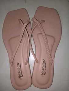 Stylish Pink Braided Flat Sandals