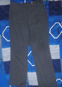 Stylish Grey Trousers with Belt Detail