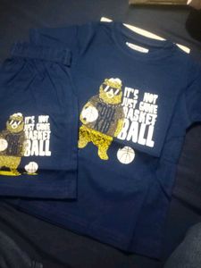 Cute Bear Basketball T-Shirt & Shorts Set