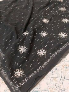 Elegant Black party Saree  (blouse size 36)