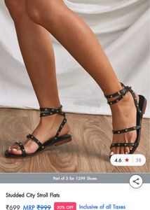 Studded Black Sandals-SSS