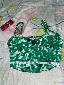 Y2k Green Floral Corset Top