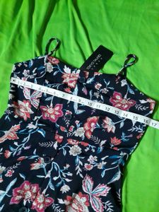 Tokyo Talkies Navy Blue Floral Midi Dress Trendy👗