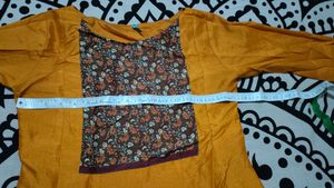 Janasya Mustard Anarkali Kurti
