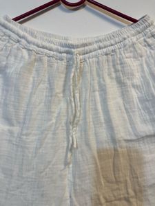 Freesize White Linen Blend Pants