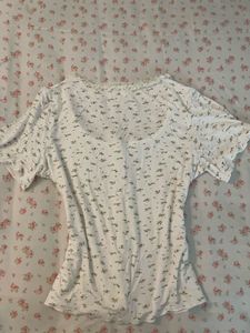Cute Floral Print Top
