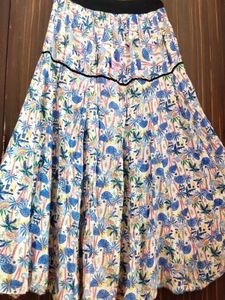 y2k Tropical Print Maxi Skirt