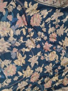 Teal Green Saree with Woven Zari Floral Design