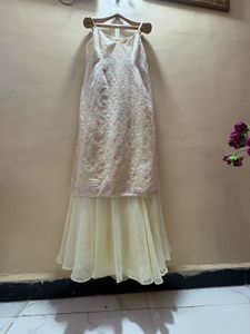 Elegant Cream Embroidered plazo set