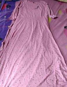 Cute Pink Polka Dot Maxi Dress