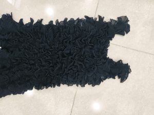 Black Ruffled Tank Top