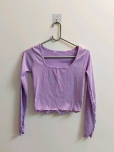 Lilac Cropped Long Sleeve Top