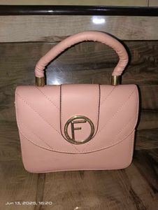 Blush Pink 'F' Logo Handle Bag