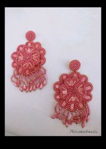 3 sets of Boho Beaded Floral Mirror Earrings