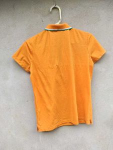 Orange Polo T-Shirt with Green Trim