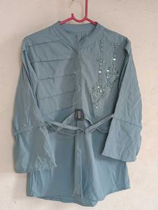 Stylish sea green Top with Embellishments