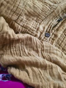 Mustard Textured Collared Shirt
