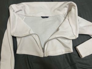 White Zip-Up Crop Top - FREE SHIPPING!!
