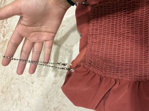 Stylish Ruched Chain Strap Top