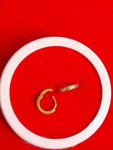 Gold Hoop Earrings with Stones