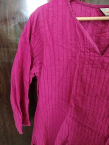 Vibrant Pink Cotton Kurta