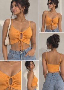 Orange Textured Cami Crop Top