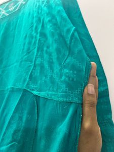 Teal Anarkali Kurta with Dupatta