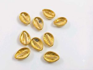 Gold Cowrie Shell Charms (Set of 10)