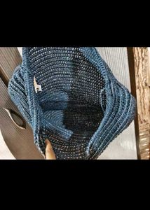 Blue Woven Shoulder Bag