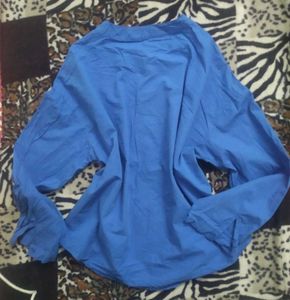 Blue Collared Long Sleeve Shirt