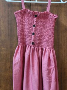 Smocked Button-Front Dress