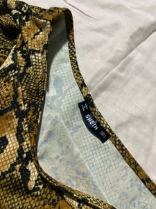 Snakeskin Print Short One-Sleeve Dress