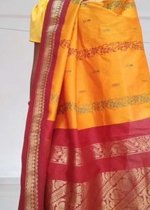Silk Saree - Yellow &amp; Red