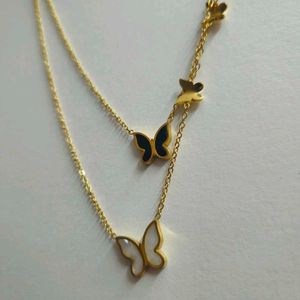 Elegant Butterfly Layered Necklace